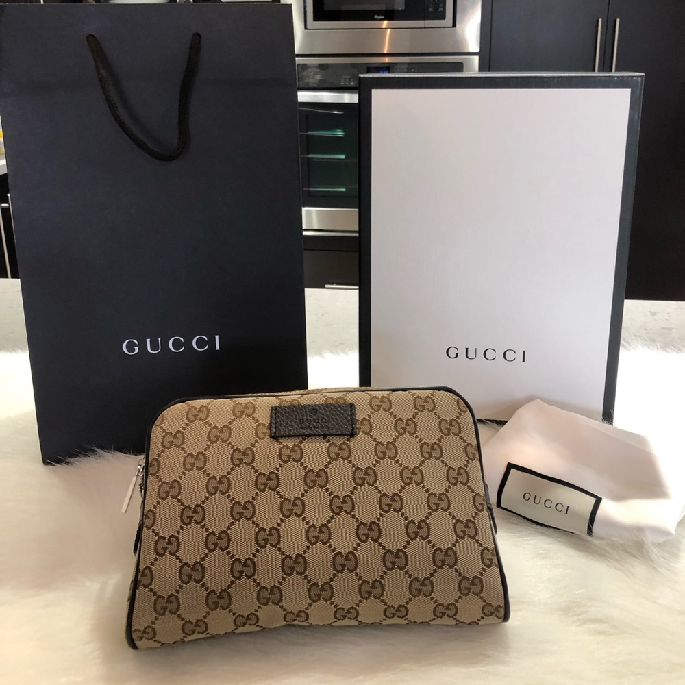 Gucci waist GG brown cross body bag
